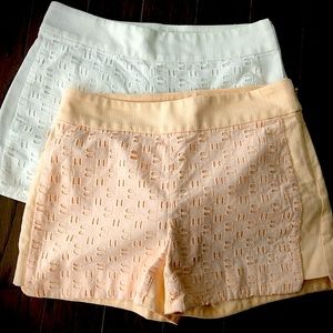 J.Crew Factory Eyelet and Basket Weave Shorts Peach 00